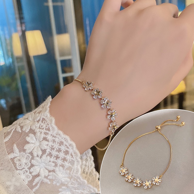 [ACKER] Wanita Korea Gelang Kupu-kupu Swarovski Kristal Bunga Bintang Gelang Wanita Hadiah Ulang Tahun