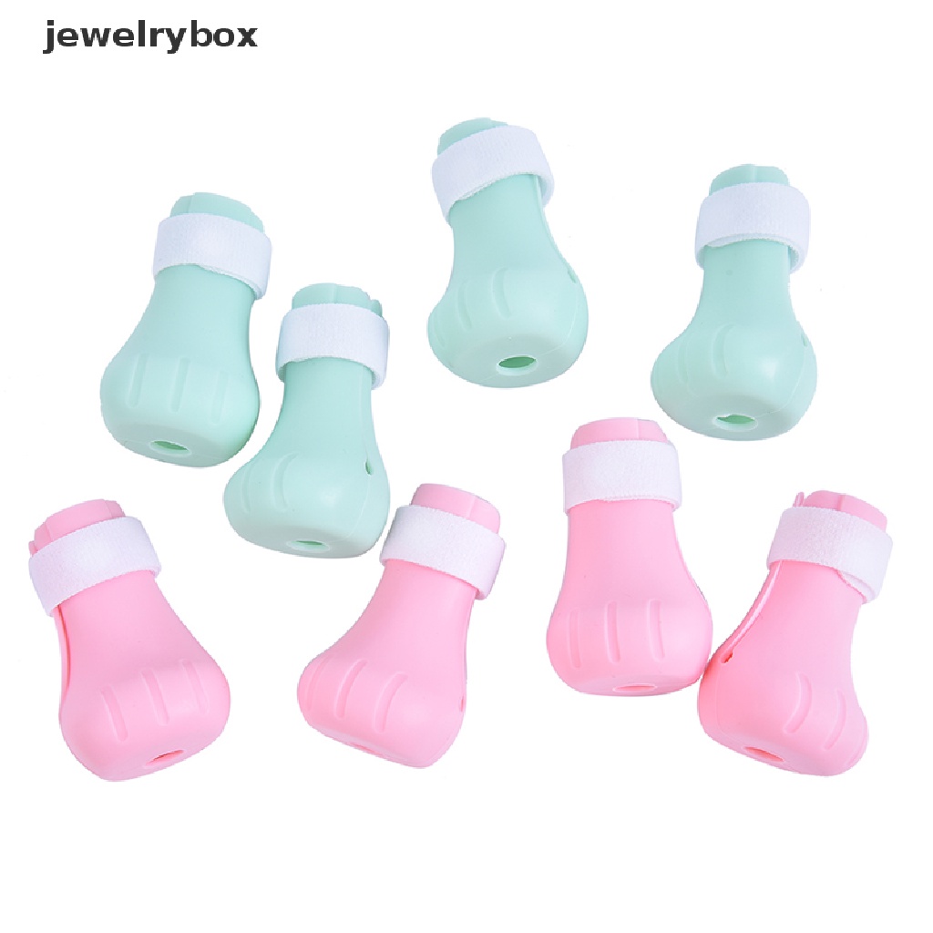 4 Pcs Sepatu Pelindung Bahan Silikon Lembut Adjustable Untuk Mandi Kucing Peliharaan