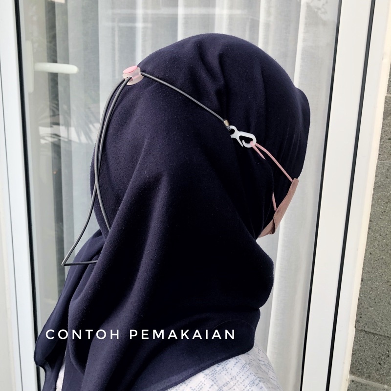 KONEKTOR MASKER HIJAB / KALUNG STRAP TALI MASKER / PENGAIT MASKER / TALI MASKER BISA PILIH WARNA