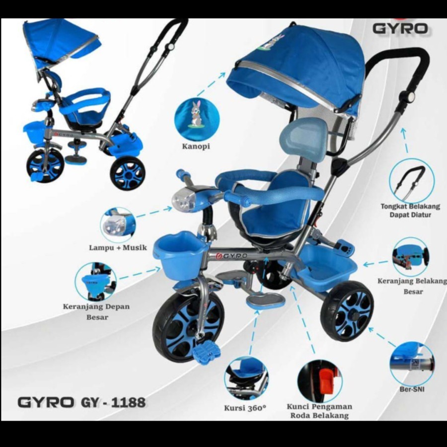 Sepeda Anak - Sepeda Roda Tiga STROLLER GYRO ST GY 1188