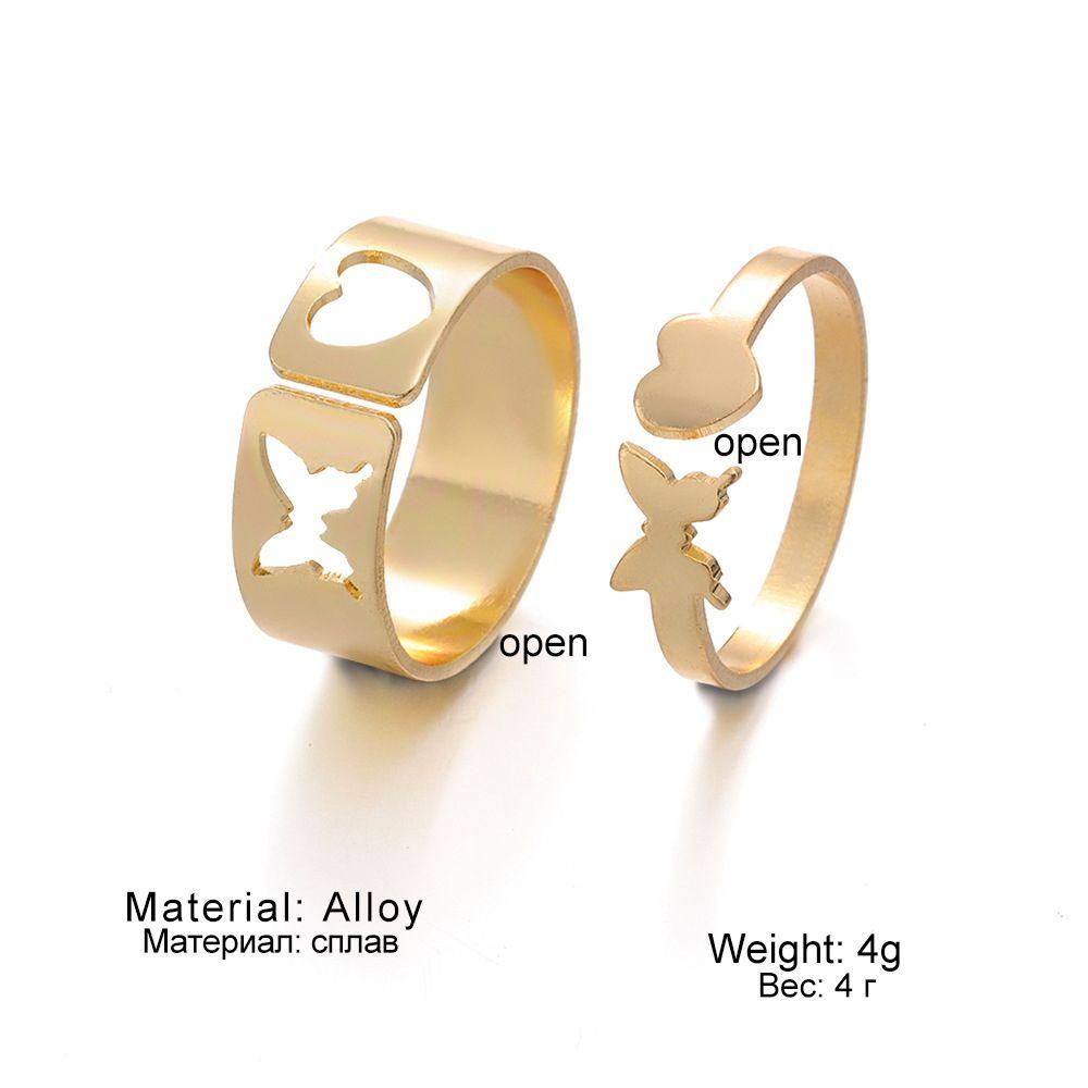 NEEDWAY Cincin Pasangan 2pcs /set Retro Bulan Kepribadian Kekasih Hadiah Anniversary Paduan Pria Jari Gesper