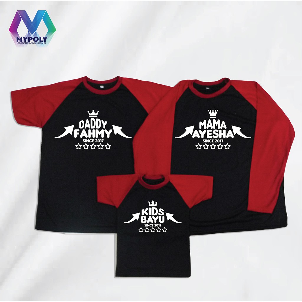 Kaos Couple Desain Kekinian Bisa Cetak Nama Raglan Couple Bisa