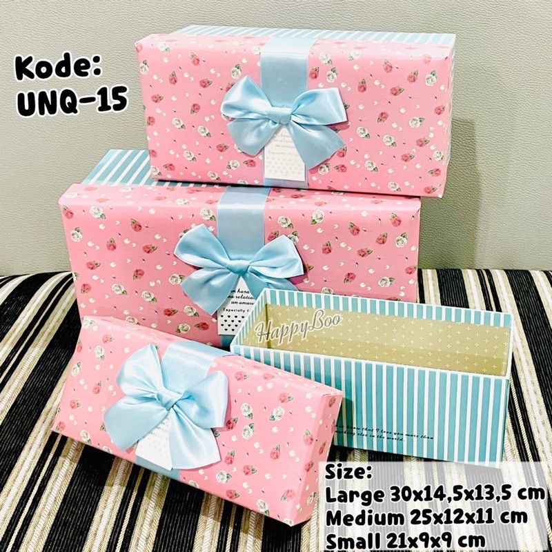 kotak kado gift box kado hampers set 3 / satuan large small medium sedang besar kecil storage unq15