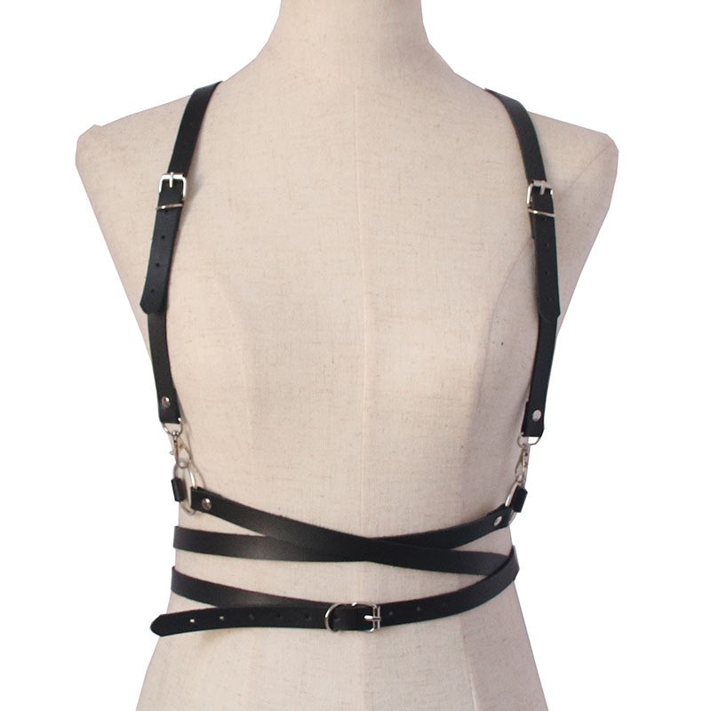 BOST-02 body strap punk harajuku harness belt ikat badan kulit import