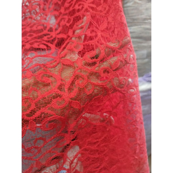 kain brokat atas bawah renda