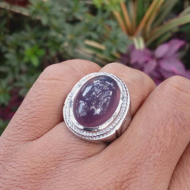 Cincin batu natural lavender jaminan puass