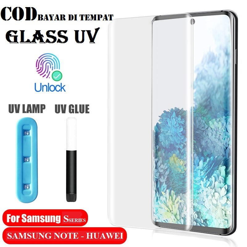 Temperglass UV full Cover untuk Samsung S8 S8+ S9 S9+  S10 S10+ S20 S20+ S20 ULTRA S21 S21+ S21 ultra