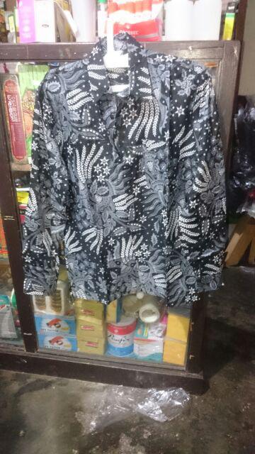 Distro Batik | Kemeja Batik Lengan Panjang Motif Manggar Abu