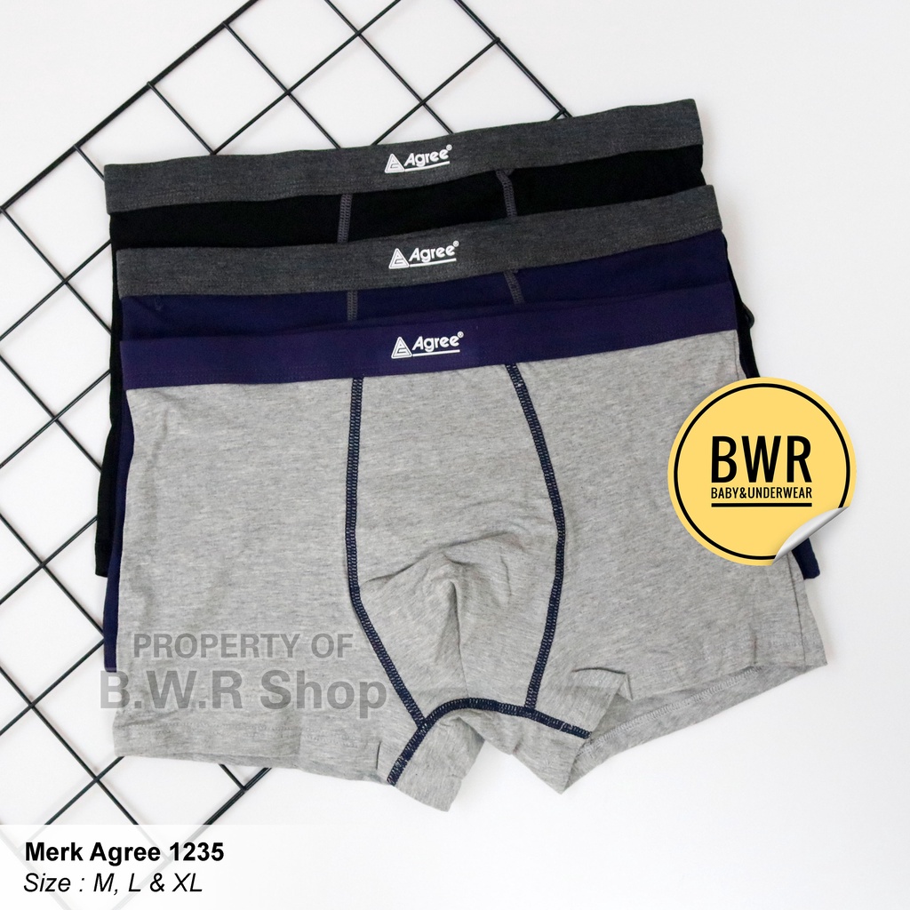 [ 3pc ] CD BOXER AGREE SPORT 1235 Polos / Celana Boxer Agree Sport 1235 Celana Dalam Pria Boxer Sempak Pria | Bwr