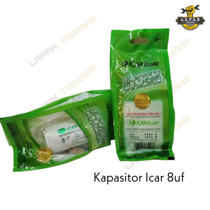 Kapasitor Icar 8 uf , Kapasitor Mesin Cuci Pompa Sanyo Kompresor