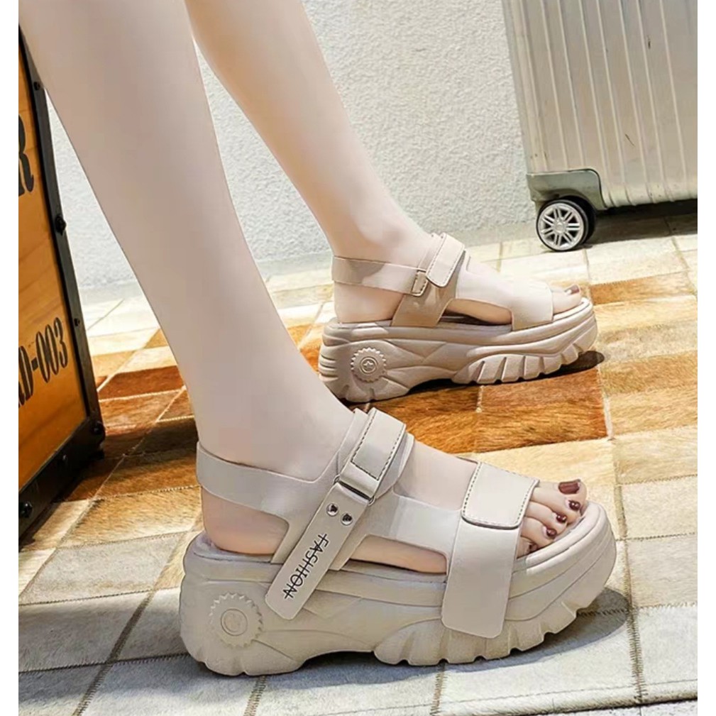 Sandal Tali Double Strip Warna Polos Casual WA406