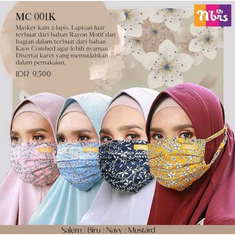 masker kain nibras / masker hijab (ada karet belakang)