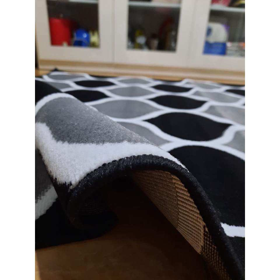 MAROC Karpet Lantai 160 x 210 BOG09 Black On Grey-1