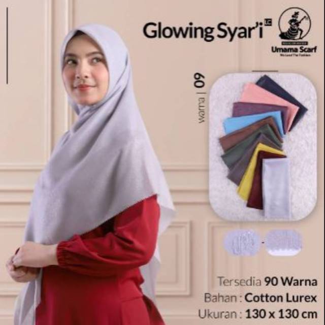 Terbaru segiempat glowing syar'i umama tudung jumbo umama kerudung syar'i umama hijab pesta