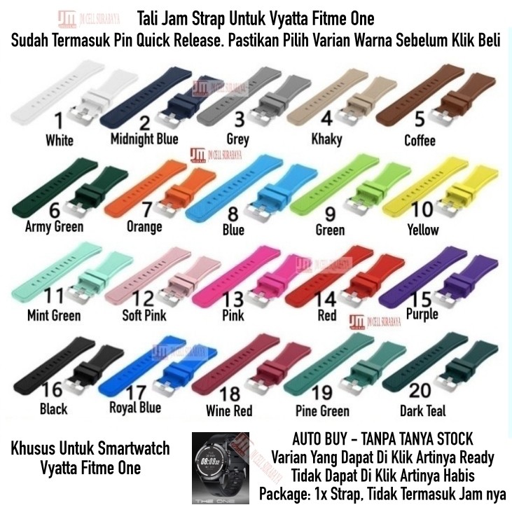 Tali Jam Tangan Strap Vyatta Fitme One - Rubber SIlikon Metal Buckle