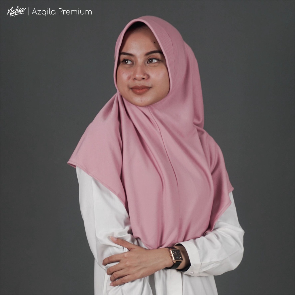 Nafisa Instan Azqila Premium - Hijab Instan Jilbab Bergo Bahan Kaos & Lycra High Quality Part 1-Burgandys (PE)