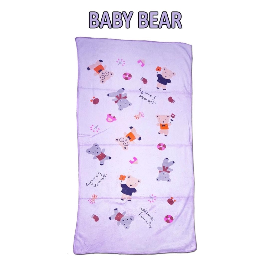 Handuk Bayi Microfiber 60X120cm 70X140cm handuk anak handuk Dewasa Motif BEAR Import Murah