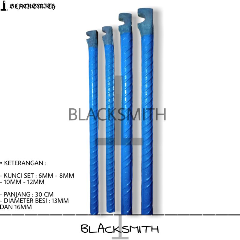 1 set kunci besi beton 6 8 10 12 panjang 30cm lebar 13 mm dan 16 mm baja asli full besi uril sipuhan