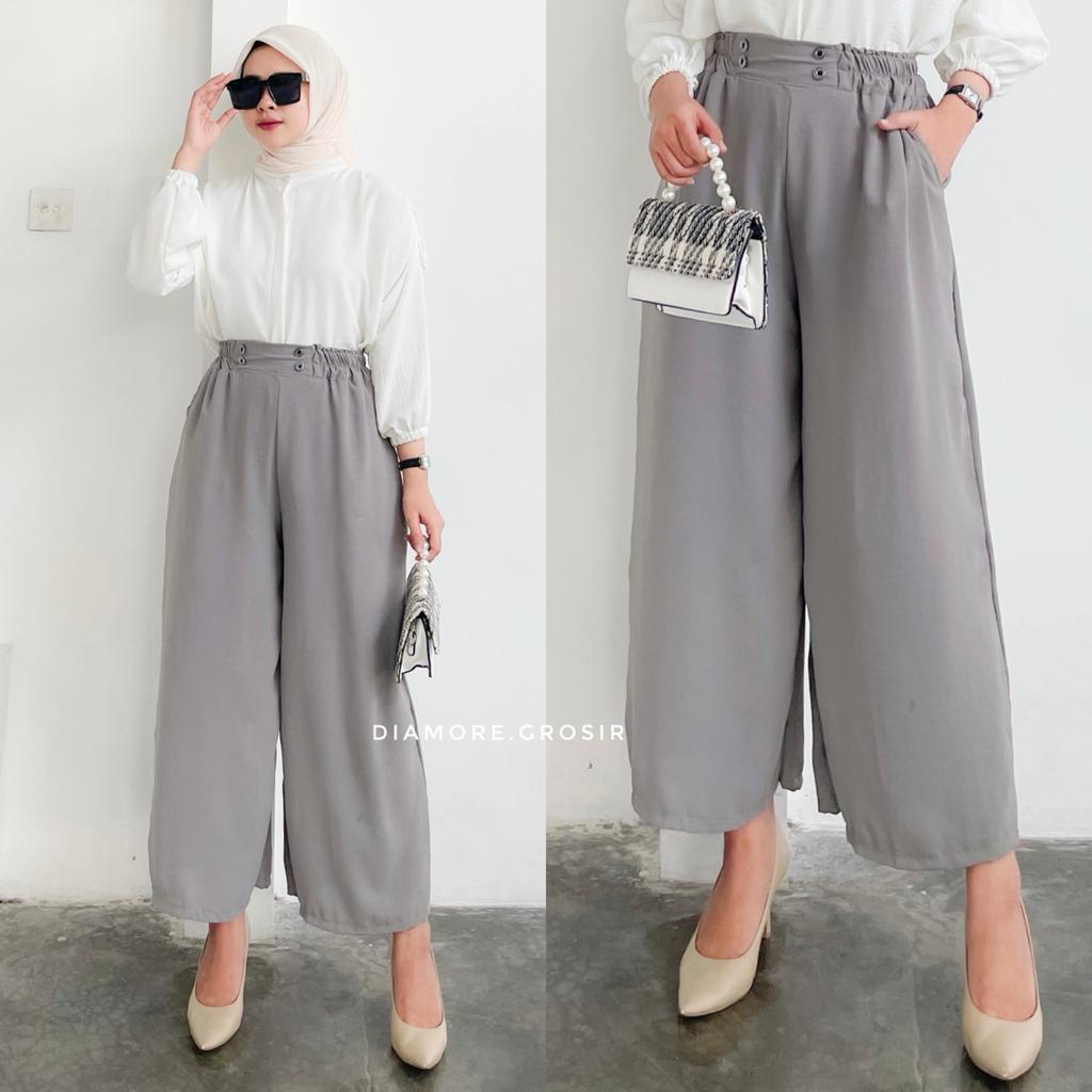 BERLI KULOT CRINCLE HIGHWAIST LOOSE PANTS