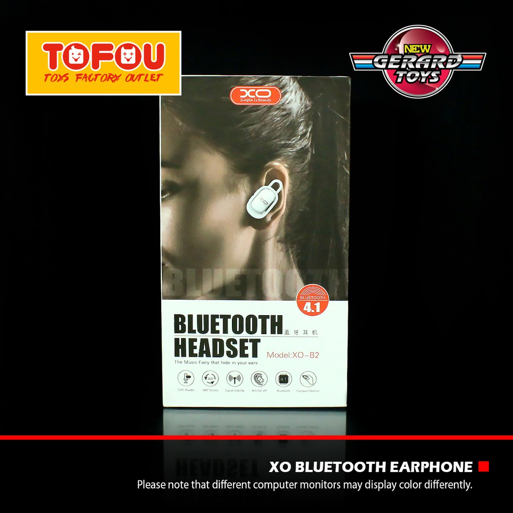XO Bluetooth Handsfree Earphone B2 White Original Murah