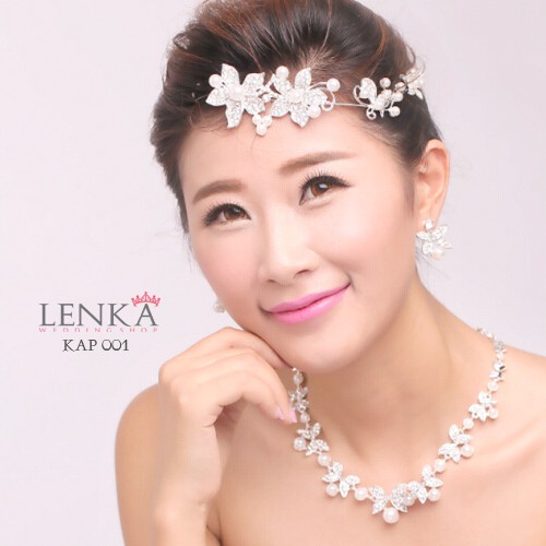 [BISA COD] SET KALUNG ANTING PENGANTIN WEDDING WANITA MODERN KAP001