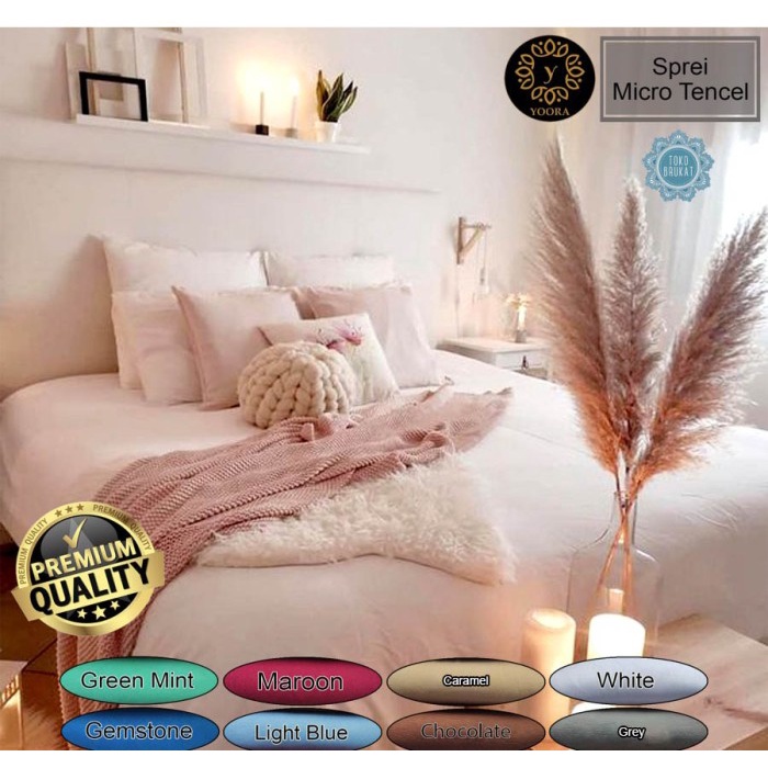 Sprei Polos Bahan Katun Microtex / Uk 120 x 200 cm / Uk 160 x 200 cm - Caramel, 120 x 200