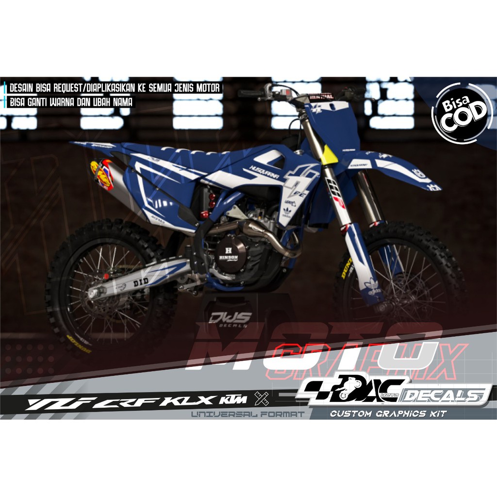 Sticker decal full body KLX biru putih