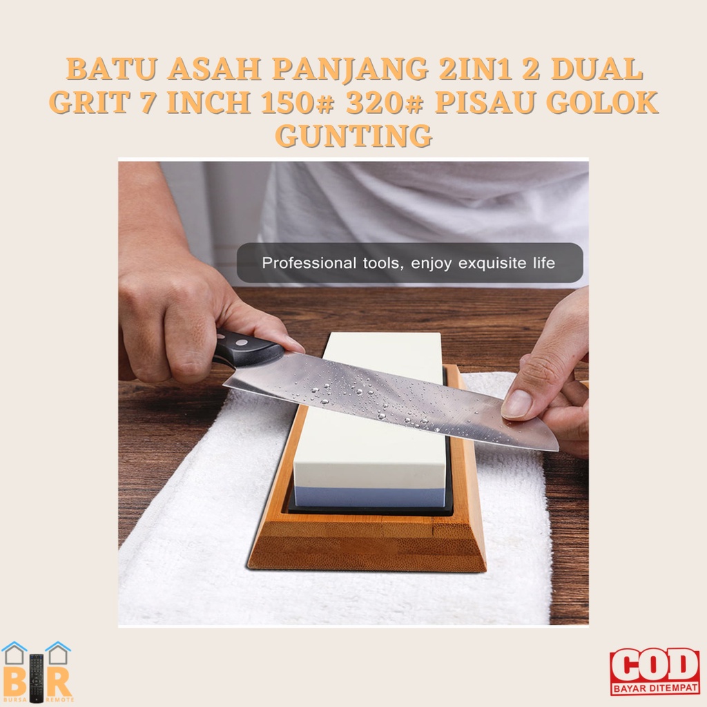 Batu Asah Panjang DUAL GRIT 7 INCH 150# 320# PISAU GOLOK GUNTING