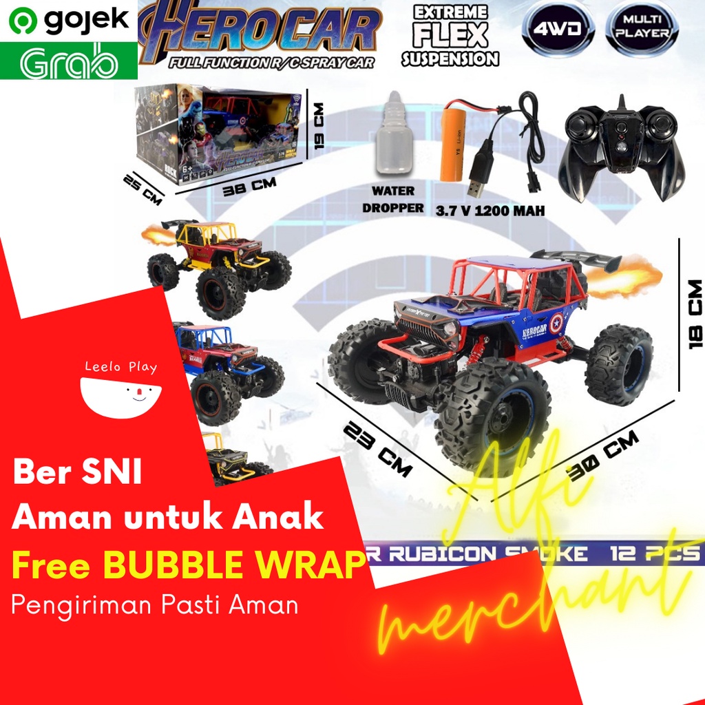 mobil mobilan remot kontrol seri pahlawan RC Rock Crawler Buggy Offroad Asap Mainan Anak Mobil Remot