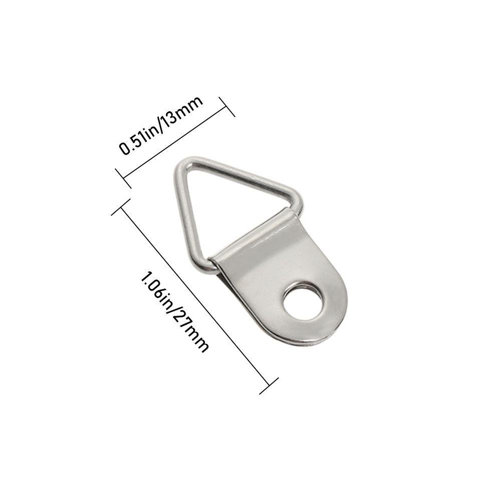 Solighter 50 Pcs Gantungan Dinding Bentuk Segitiga D-Ring 3 Ukuran Untuk Lukisan Minyak / Cermin