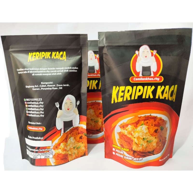 KERIPIK KACA PEDAS KENCUR DAUN JERUK cemilankhas.rhy 120gr