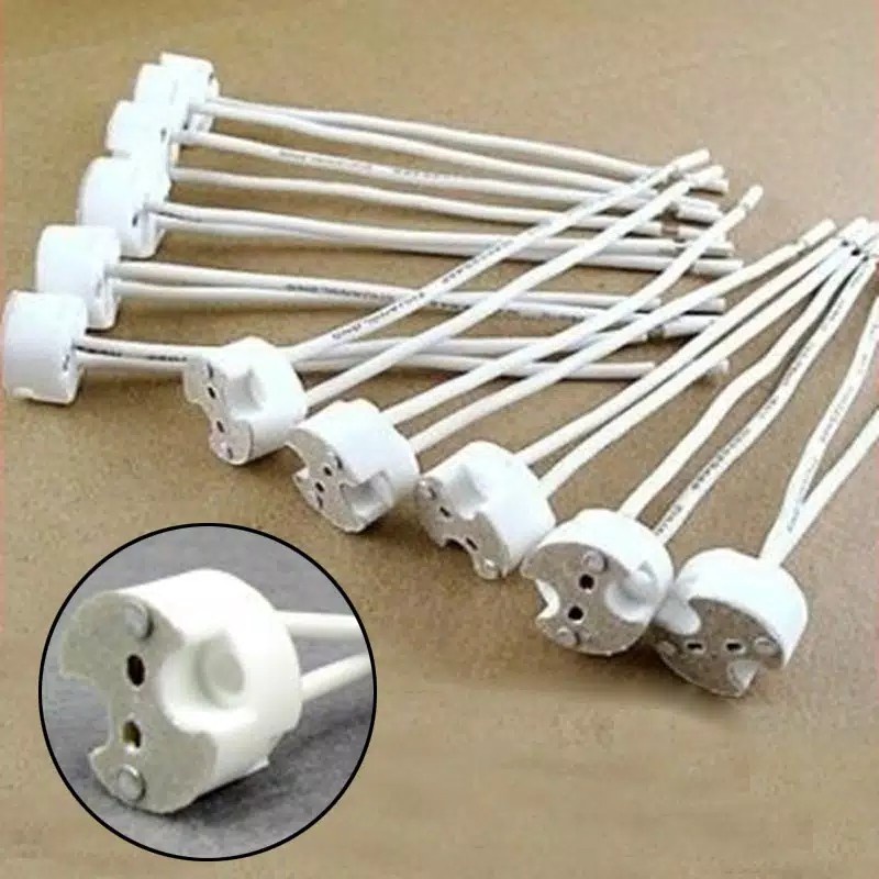 Soket Konektor Kabel Lampu Halogen MR 16 GU5.3 Keramik MR16 Base