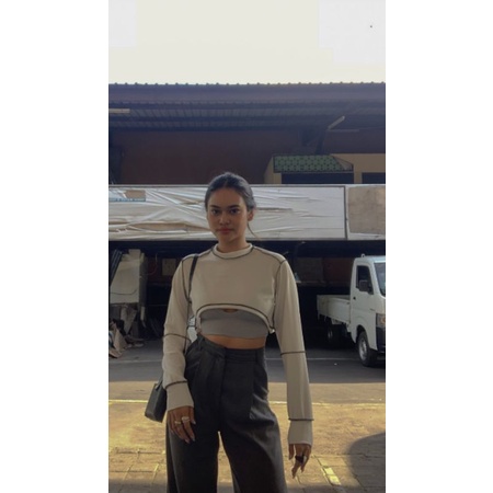 ALEXA CROP SET - ATASAN CROPTOP - ATASAN KEBALIK - BAJU CROP - BAJU KEBALIK