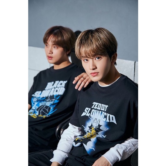 Kaos Kpop NCT HAECHAN MARK LEE BLACK SLOW X ANIME