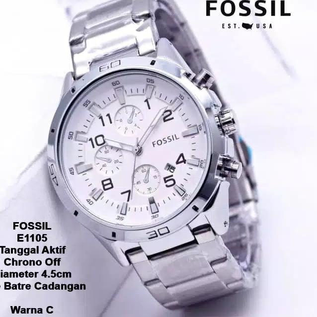 Super Laris,,, [BISA COD] JAM TANGAN PRIA MEWAH FOSIL1183_E RANTAI FULL STAINLESS CHRONO OFF