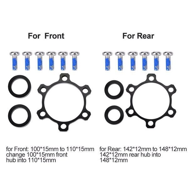 DES4 Adaptor Hub Boost TA15x100 to TA15x110 . Converter Adapter Hub Front Depan TA 15 x 100 ke TA 15