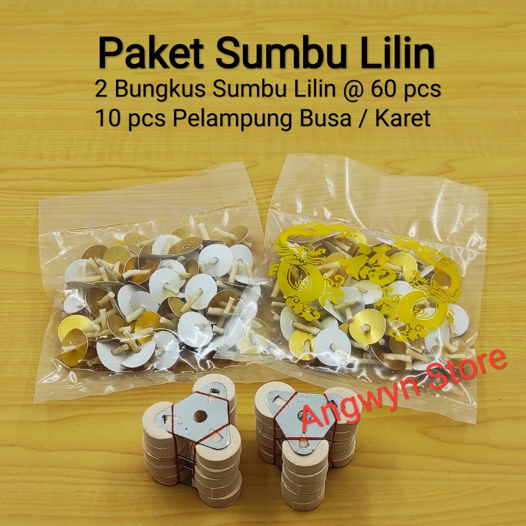 Sumbu lilin 2 bungkus + Pelampung Busa Karet 10 pcs