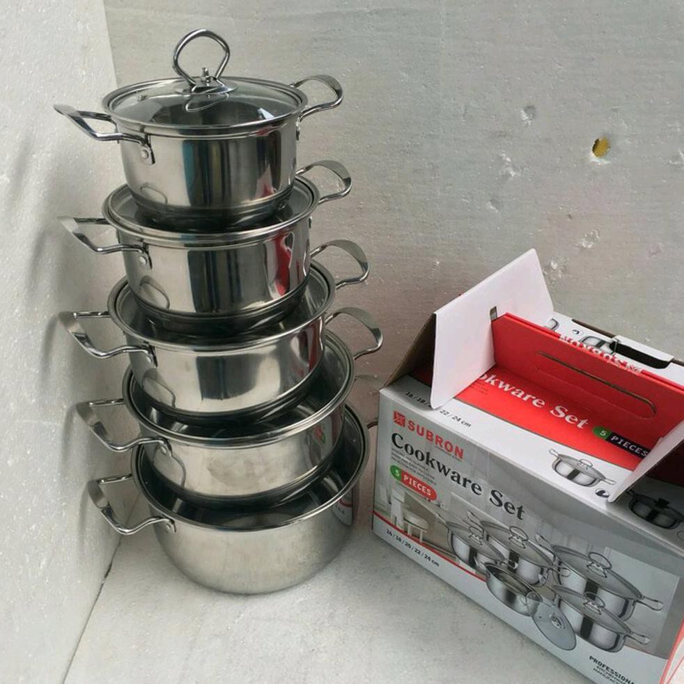 MURAH Panci Set Stainless Soup Pot 5set