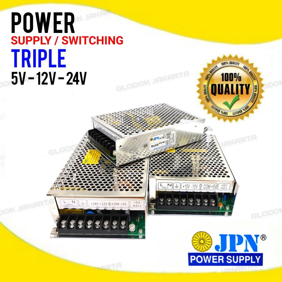 Adaptor Power Supply Switching 5V 12V 24V DC (Triple) CCTV LED Relay