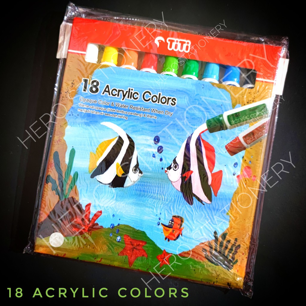 

TITI Joyko acrylic colors set cat akrilik 18 warna AC-12ML-18