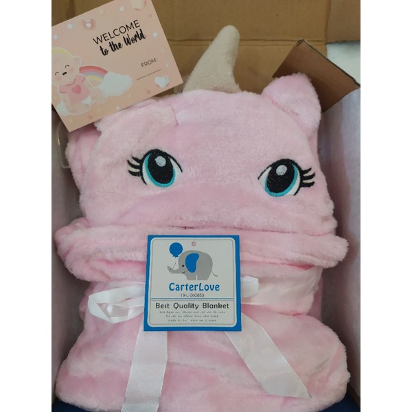 Kado bayi/hampers bayi/parcel bayi/baby gift set/kado lahiran bayi/selimut bayi topi-unicorn soft pink