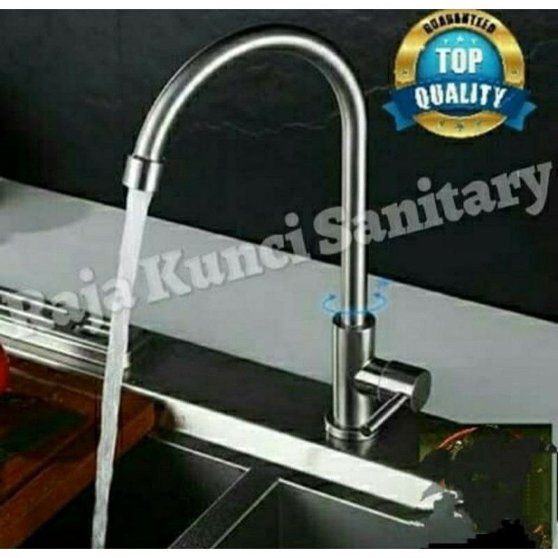 Kran Kitchen Sink Stainless SUS 304/Kran Cuci Piring Meja Stainless SUS 304/Kran Angsa/Kran Meja