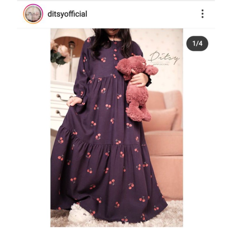 Ditsy Little Cherry Ink Purple