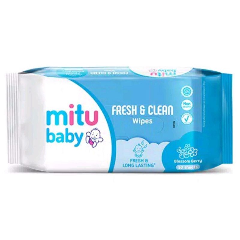 Mitu 50 Sheets Baby Wipe Tissue Basah