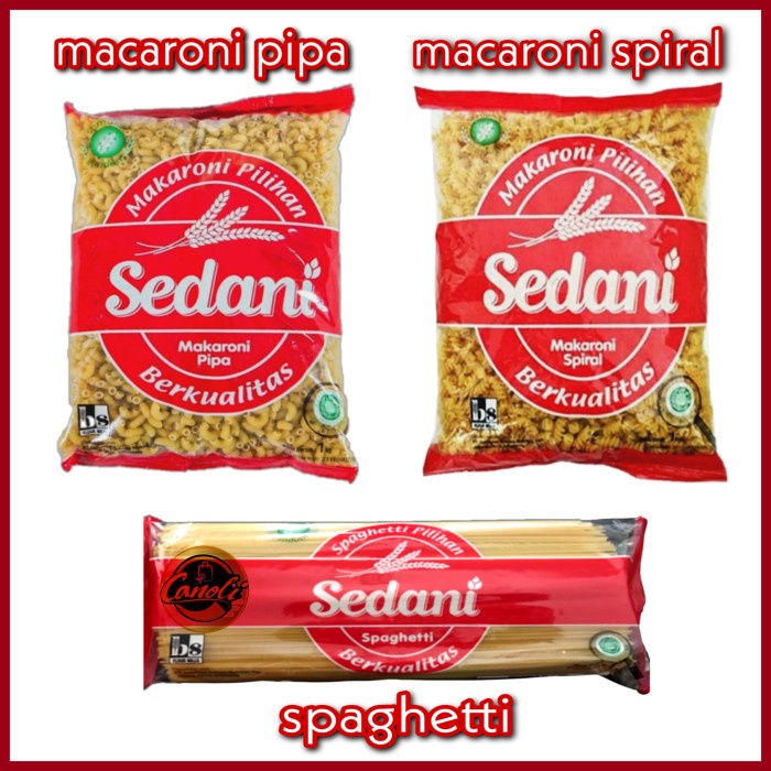 

PASTA-ANEKA- SEDANI MAKARONI 1KG / SEDANI SPAGHETTI 1KG / SPIRAL / PIPA / SPAGETI - MACARONI SPIRAL