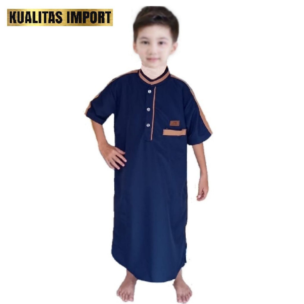 AL-HANIF gamis anak laki laki lengan pendek jubah anak motif terbaru baju koko arabic kids junior /BAJU KOKO ANAK TK SD SMP