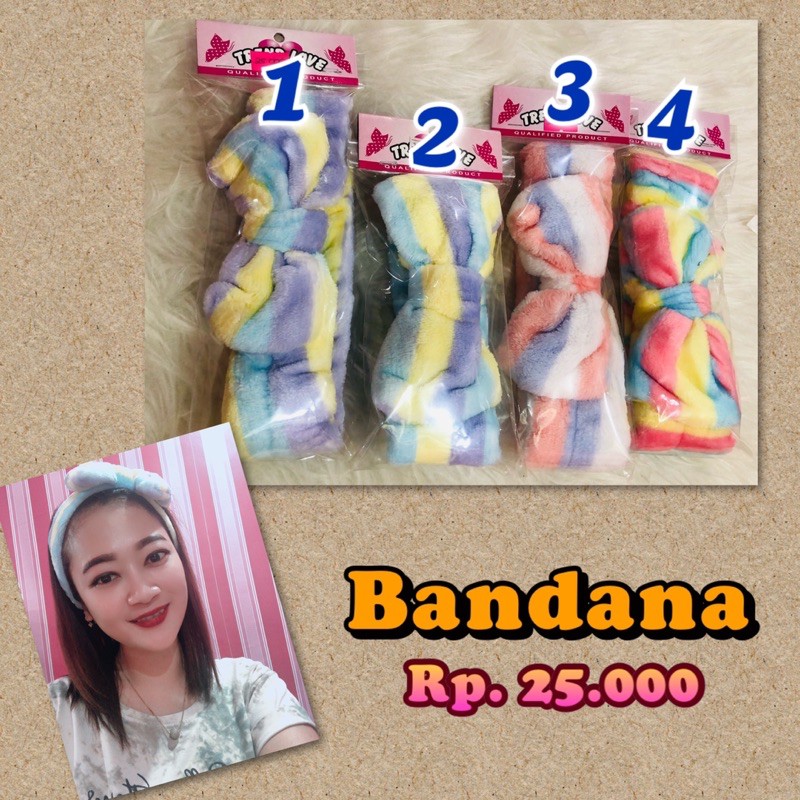 Bandana Pita / Bandana Bulu / Bando / Aksesoris Kepala.