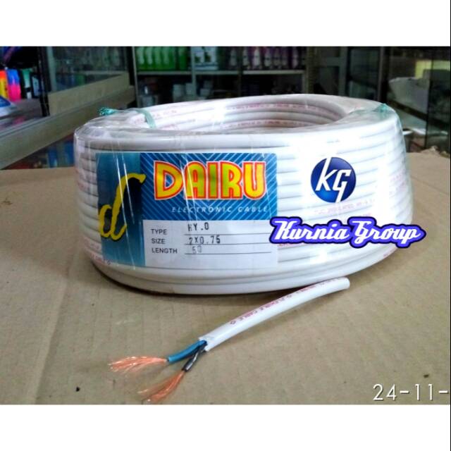 1 METER Kabel NYM HYO 2X0.75mm SERABUT isi 2 Flexible Cable Listrik Putih Daya Ringan Harga Permeter