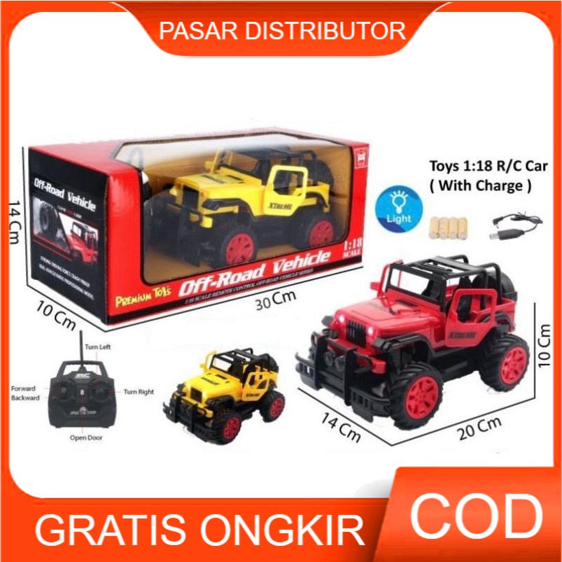 Mainan Anak Remote Control RC JEEP OFF ROAD Vehicle Series Scale 1:18 Mainan Anak