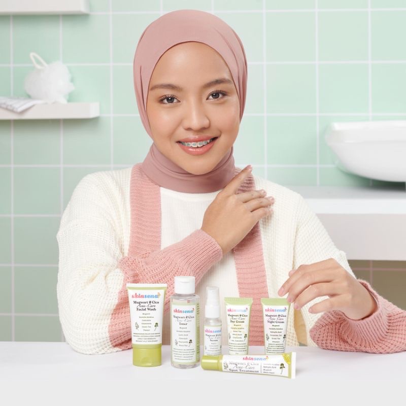 [ MITRA RESMI ] ACNE SERIES TONER / SERUM / DAY NIGHT CREAM / FACIAL WASH SKINSENA BPOM Glowing PAKET SKINCARE pemula